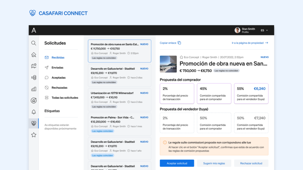 transacciones inmobiliarias compartidas entre agentes con CASAFARI Connect