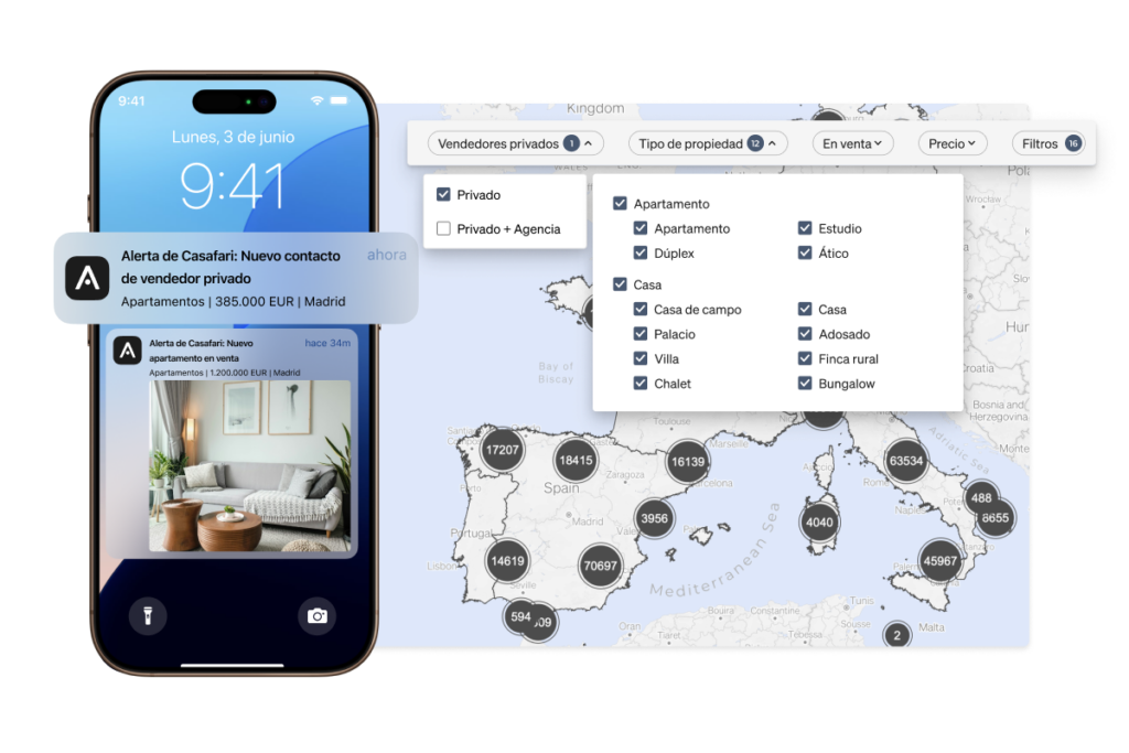 Market Lead API permite a los usuarios recibir los datos inmobiliarios más actuales y recibir notificaciones sobre oportunidades de mercado.