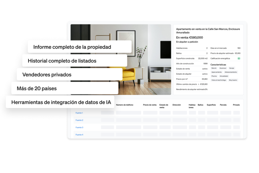 La Listings Data API de CASAFARI es una API de datos inmobiliarios que muestra todos los detalles de cada uno de los anuncios disponibles en el mercado.